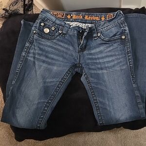 Rock Revival Dark Blue Straight Leg Jeans